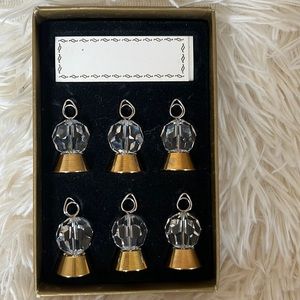 Vintage Swarovski Crystal Place Card Holders small set of 6 gold